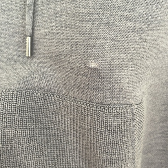 Michael Kors KORS Men’s Double Layer Merino Hoodie Sweater Gray Size XL - Picture 4 of 6